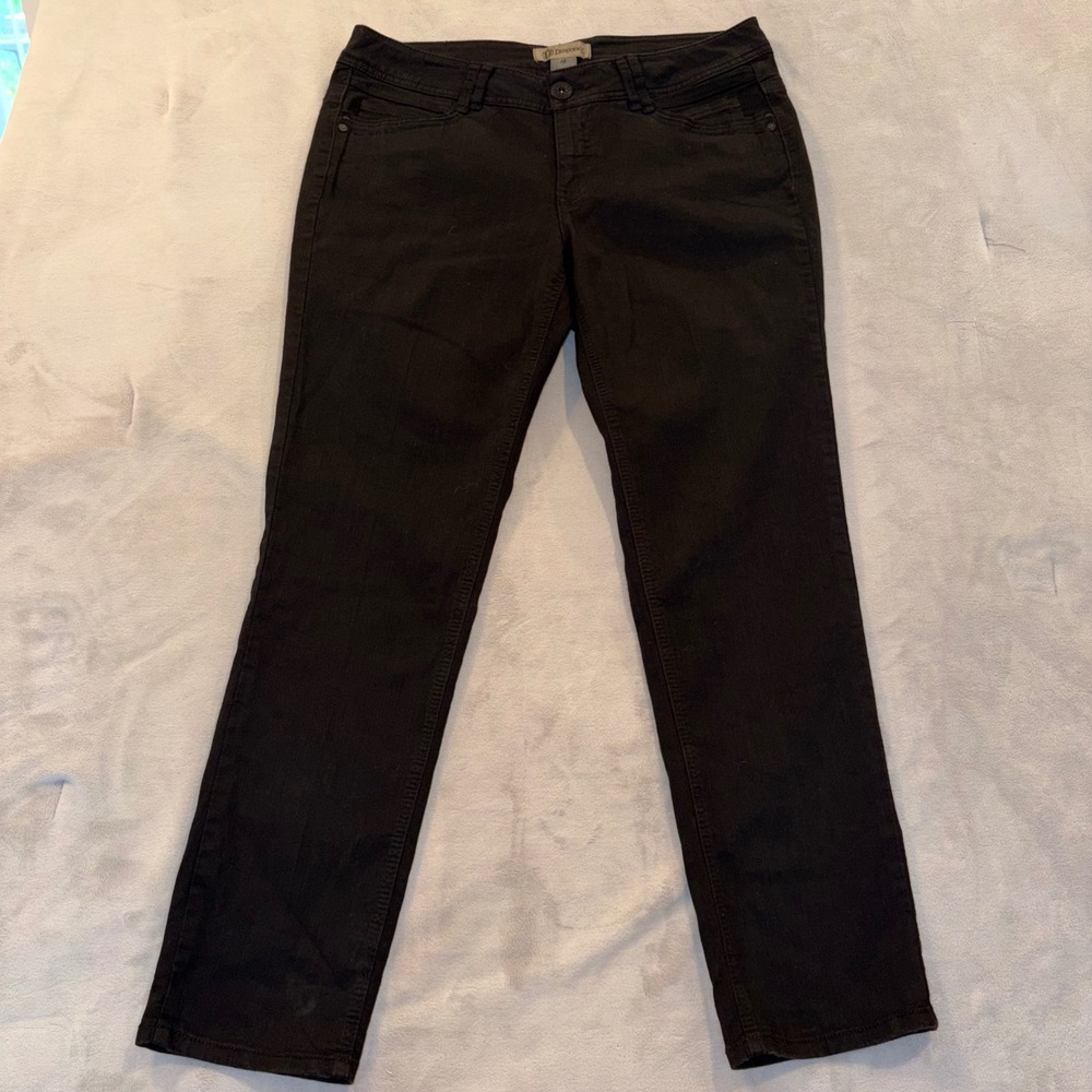 Democracy Womens Black Jeggings Size 18 Stretch Denim Tapered Leg Pants